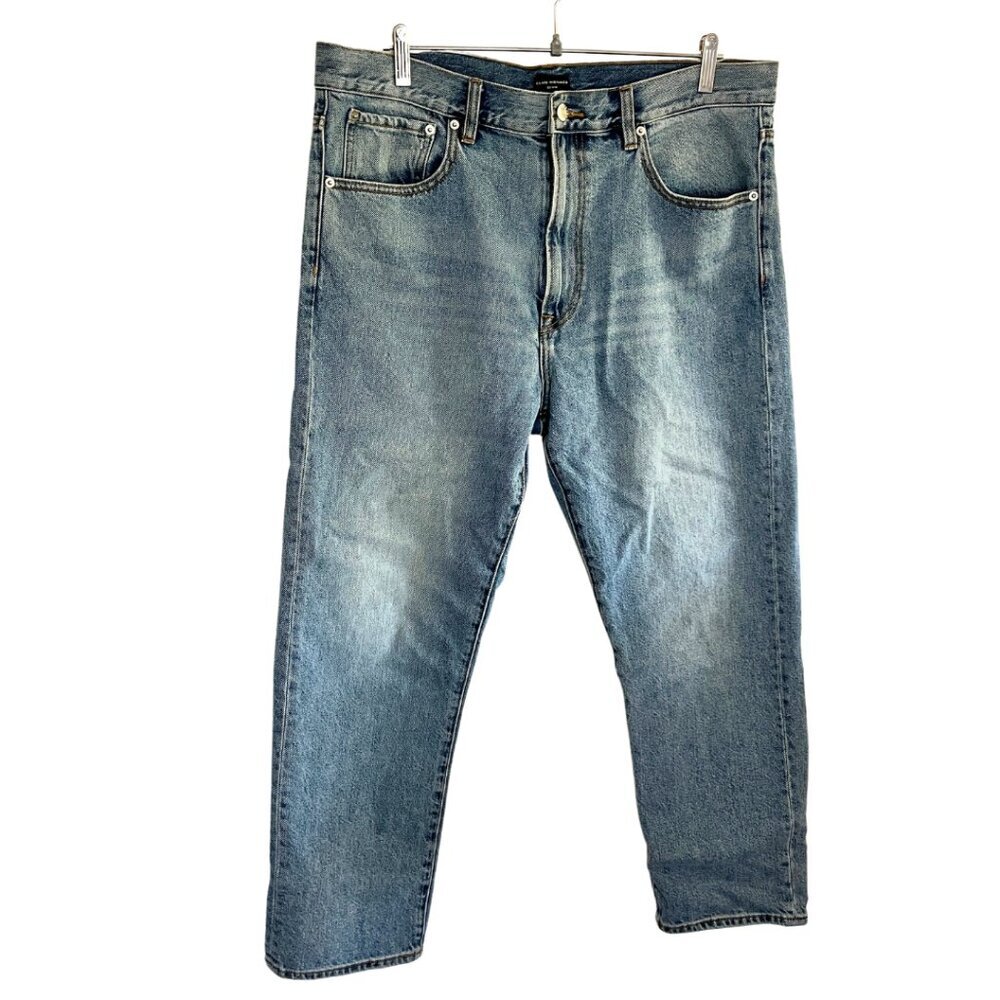 Club Monaco Blue Medium Wash Classic Cropped Straight Leg Jeans